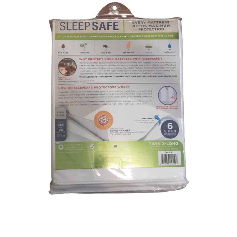 Sleep Safe Premium Twin Extra Long Mattress Protector White Ultimate Protection